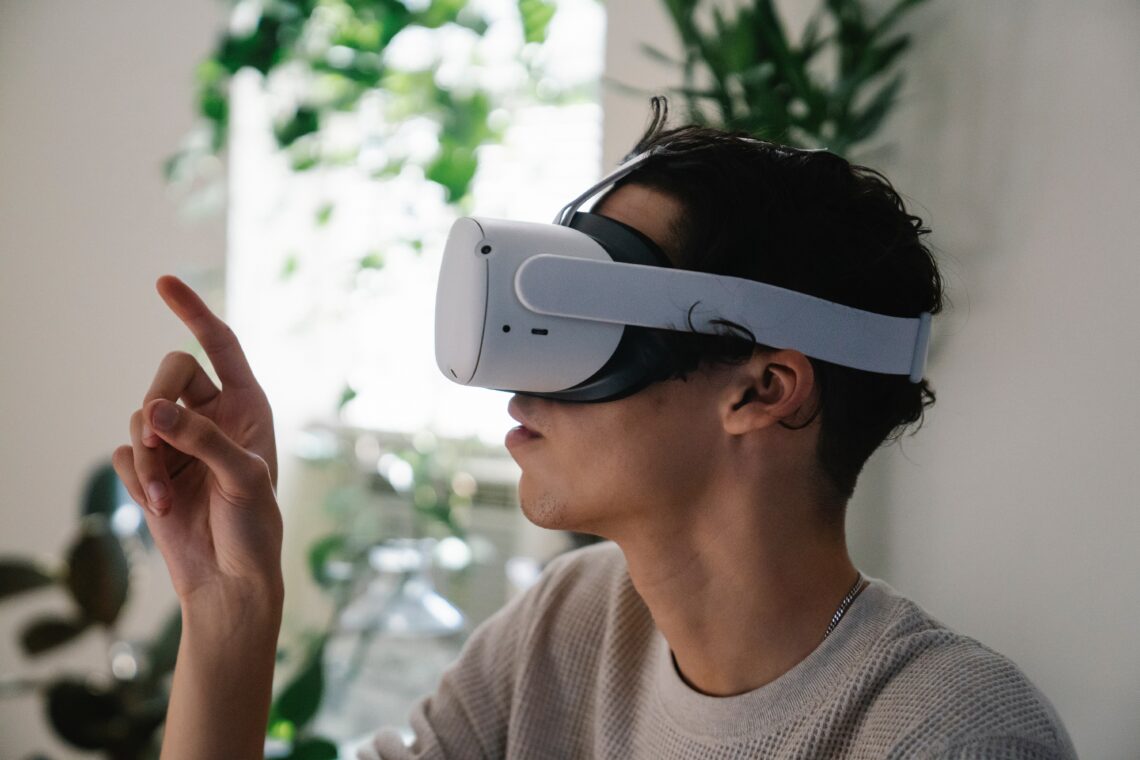 Man on VR headset